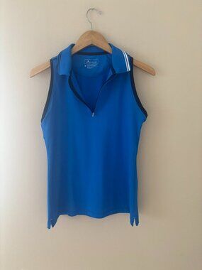 Peter Millar Royal Blue Sleeveless Half Zip Women's Golf Tennis Shirt Size M